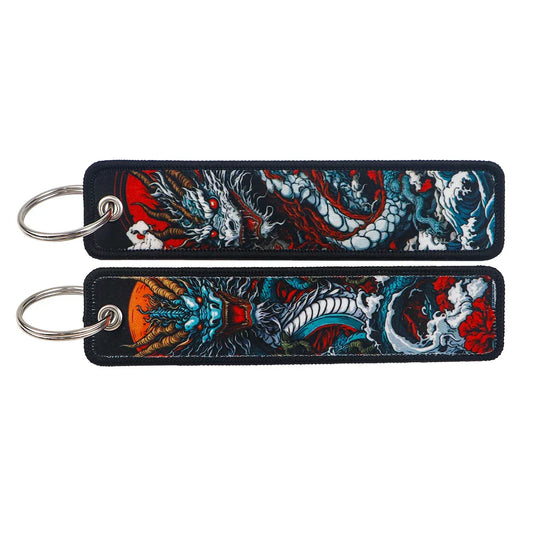 Cool Dragon Embroidery Key Fobs