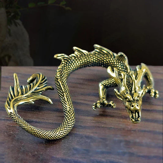 Chinese Beast Dragon Statue โ Antique Bronze Miniature Figurine for Home Decor & Collectors